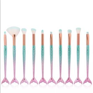 10 piece mermaid ombré brush set